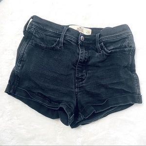 Hollister Black High Rise Denim Shorts